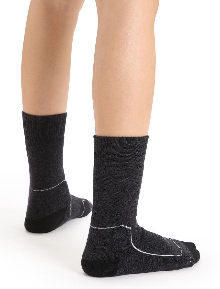 Jet Heather Women's Icebreaker Merino Hike+ Heavy Crew Socks | USA 1450CTVE